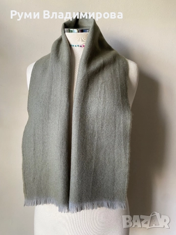 Мъжки, зелен шал от вълна, снимка 4 - Шалове - 49368523