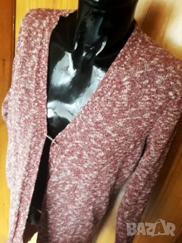 Дълга бордо жилетка Л/ХЛ, снимка 3 - Жилетки - 27240567