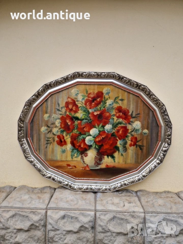 Уникална майсторска антикварна авторска картина масло върху платно 