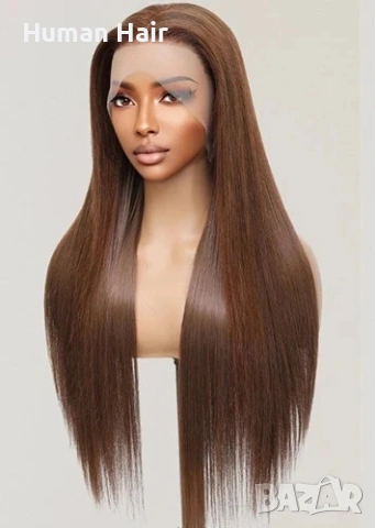 Естествена кафява бразилска перука 75 см Лейс 13x6, снимка 5 - Аксесоари за коса - 53527525