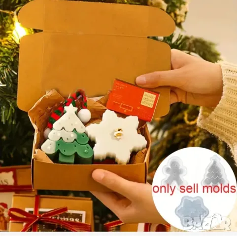 Комплект 3 броя молдове за Коледа за свещи и сапуни , снимка 2 - Форми - 50238528