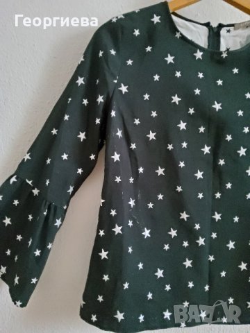 Блуза в черно със сребристи звезди, снимка 3 - Ризи - 37747487