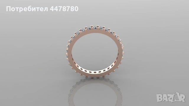 Пръстен “Вечност“ с Диаманти, снимка 4 - Пръстени - 50497695