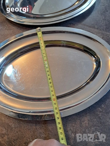 три овални италиански иноксови плата 32/4, снимка 9 - Чинии - 53159672