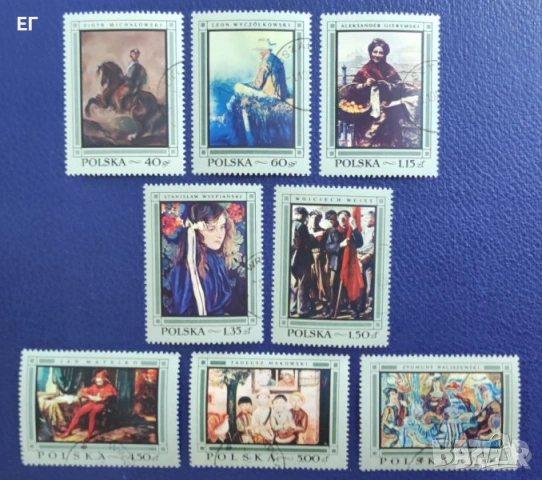 Полша, 1968 г. - лот марки на теми спорт, приказки, изкуство, лов, животни, цветя, самолети и др., снимка 8 - Филателия - 53302607