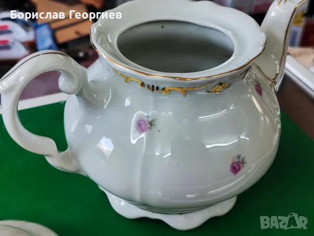 Български чайник порцелан Сталин видин 1958 г, снимка 6 - Сервизи - 49493572