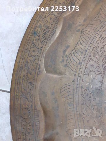 Арабски месингов поднос рисуван, снимка 4 - Декорация за дома - 33676357