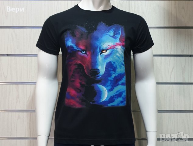 Нова мъжка тениска с дигитален печат Вълк, GALAXY WOLF, Серия вълци, снимка 11 - Тениски - 29040524