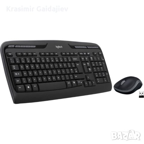 Logitech MK330 Radio Комплект клавиатура и мишка немски, QWERTZ черен, снимка 1 - Клавиатури и мишки - 43568623