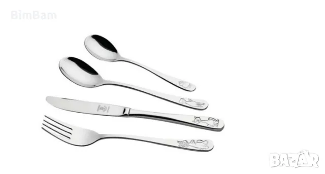 Комплект детски прибори за хранене JUSTINUS - с животни / 4 броя, снимка 6 - Прибори за хранене, готвене и сервиране - 47265943