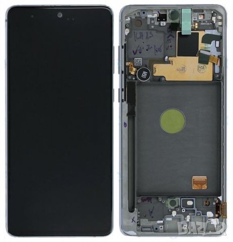 LCD Дисплей С РАМКА за Samsung SM-N770F / GH82-22055B Galaxy Note 10 Lite / Бял / Оригинал Service P