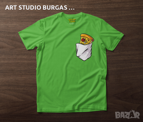 Тениска унисекс pizza pocket "MADCOLORS COLLECTION", снимка 4 - Тениски - 36389243