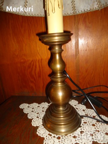 Стара английска бронзова лампа, снимка 6 - Антикварни и старинни предмети - 27879370