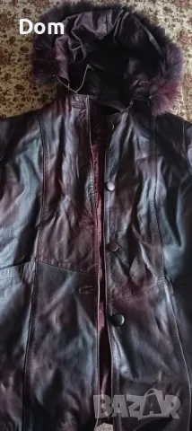 Дълго кожено дамско яке с качулка номер, снимка 5 - Якета - 49302515