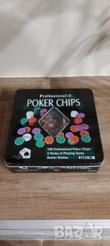ВНОС от UK Покер сет 100 чипа в желязна кутия , professional Fine Gift, снимка 1 - Рулетки - 39328020