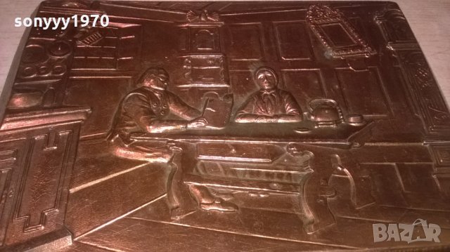 картина-мед/месинг-на масата-внос франция-26х19см, снимка 7 - Колекции - 26944534