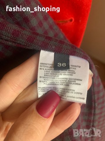 Кокетно късо червено палто Marc O'Polo (вълна и кашмир), размер 36, снимка 10 - Палта, манта - 39008929