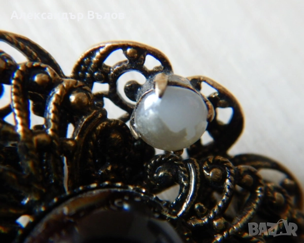 Стара Брошка Чехословакия Чешко Стъкло, снимка 11 - Антикварни и старинни предмети - 51614342