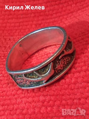 СРЕБЪРЕН ПРЪСТЕН с ДЕЛФИНИ АРТ ДИЗАЙН СРЕБРО 925 ОКСИДИРАН ТИП ХАЛКА 4083, снимка 15 - Пръстени - 30396197