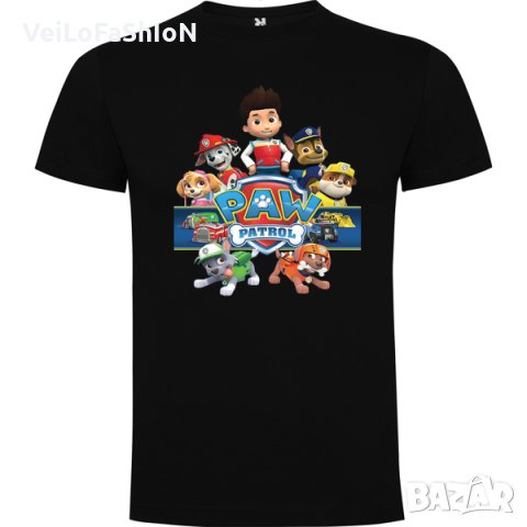 Нова детска тениска Пес Патрул (PAW Patrol) в черен цвят 