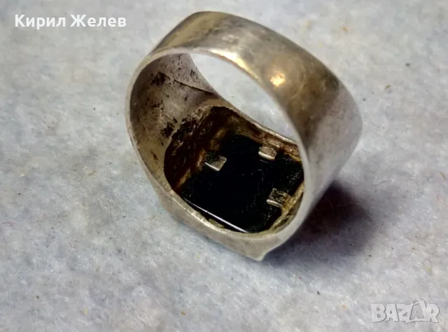 АРИСТОКРАТИЧЕН КЛАСИЧЕСКИ МОДЕЛ СРЕБЪРЕН ПРЪСТЕН СРЕБРО 925 с ЮВЕЛИРНО ШЛИФОВАН ЧЕРЕН ОНИКС 49980, снимка 4 - Пръстени - 50024975