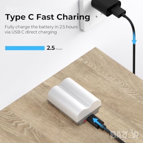 Нова 2400mAh USB C Бързо Зарядна Батерия NP-W235 за Fujifilm, снимка 2 - Чанти, стативи, аксесоари - 43512960