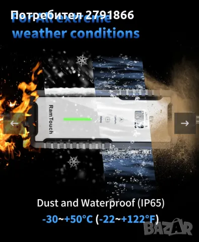 Заряден кабел за електрически автомобили RamTouch тип 2 Schuko 3.7 kW, 1 фаза, 6м. LCD дисплей, снимка 7 - Аксесоари и консумативи - 50160101