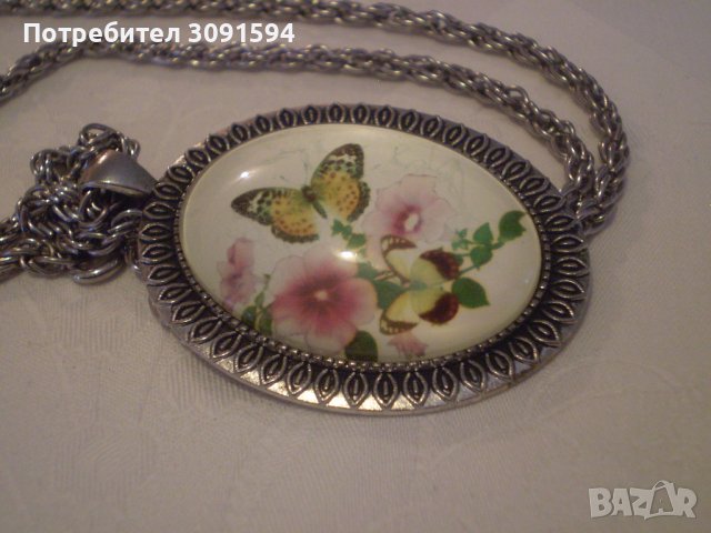 медальон винтидж стил пеперуда и цветя, снимка 7 - Антикварни и старинни предмети - 38849959