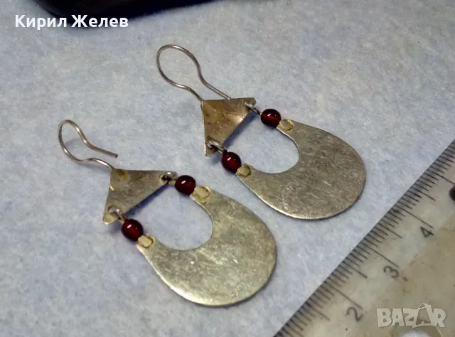 Старинни ВЪЗРОЖДЕНСКИ СРЕБЪРНИ ОБЕЦИ СРЕБРО ВИСОКА ПРОБА с МЪНИСТА РЪЧНА КУЮМДЖИЙСКА ИЗРАБОТКА 42933, снимка 6 - Антикварни и старинни предмети - 49866054