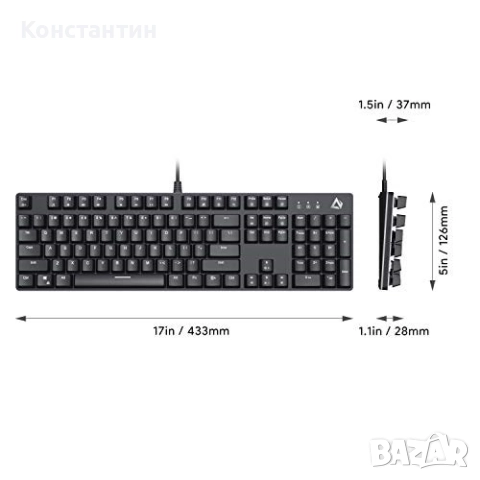  Механична геймърска клавиатура Aukey KM-G12, снимка 4 - Геймърски - 52591849