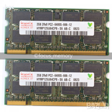 2GB Плочка SO-DIMM S0-DIMM 800MHz PC2-6400s Ram Памет за лаптоп Една 2GB S0-DIMM, снимка 1 - RAM памет - 21031886
