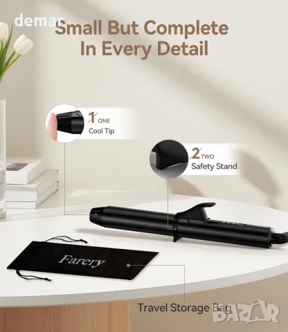 Мини маша за коса с двойно напрежение, 25 мм с 3 регулируеми температури, снимка 6 - Маши за коса - 50021475