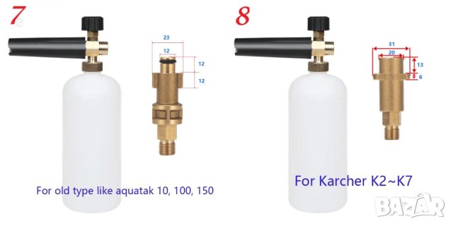 Дюза за пяна за водоструйки Karcher,Bosch,Parkside,Lavor,Nilfisk и др. MATCC, снимка 11 - Други инструменти - 40306748