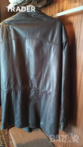 Мъжко кожено  яке шуба естествена телешка кожа тъмно кафяво,  размер L, снимка 10 - Якета - 16713238