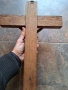 кръст разпятие Исус Христос дъб и бронз 32/3, снимка 5