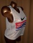 Nike S/M Мрежест къс бял потник с надписи, снимка 2