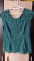 Стилна дантелена блуза в зелен цвят, снимка 3