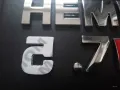 Хром метален самозалепващ надпис Хеми 5.7 литра HEMI 5.7 L за кола, снимка 4
