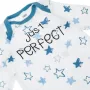 Бебешко памучно боди Бяло Сини Звезди надпис Just perfect S_1230465, снимка 2