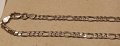 Сребърен синджир 3+1 плоска плетка с родиево покритие, снимка 1 - Колиета, медальони, синджири - 44104424