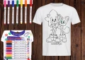Детски Арт комплект за оцветяване. Тениска+ маркери, снимка 14