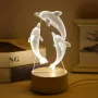 Холограмна 3D LED лампа-Делфини, снимка 1
