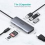CHOETECH USB Type-C Hub  7в 1, 3xUSB 3.0, 4К HDMI, /TF/SD четец на карти, PD - 100 W, снимка 2