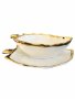Изящен комплект Купичка и чинийка под формата на листо 21см, снимка 1 - Форми - 43668953