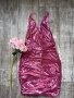 Нова клубна рокля с етикета House London  метален металически ефект в златисто лилав цвят бляскава , снимка 14