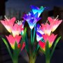Соларни градински светлини с цветни глави на лилия ,водоустойчиви, снимка 4