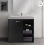 Долен шкаф за умивалник – мебели за баня – черен., снимка 1