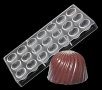 3d 21 бр спираловидни кръгли пластмасова форма Поликарбонатна отливка калъп за Шоколадови бонбони, снимка 1 - Форми - 37735765