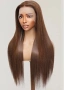 Естествена кафява бразилска перука 75 см Лейс 13x6, снимка 5