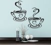 2 кафени чаши кафе сърце стикер стена лепенка самозалепващ за стая декор кафене заведение кухня, снимка 2